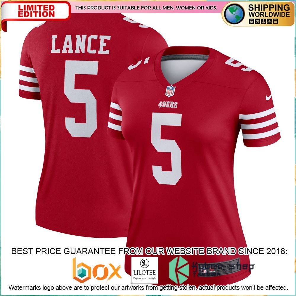 trey lance san francisco 49ers nike womens legend scarlet football jersey 1 464