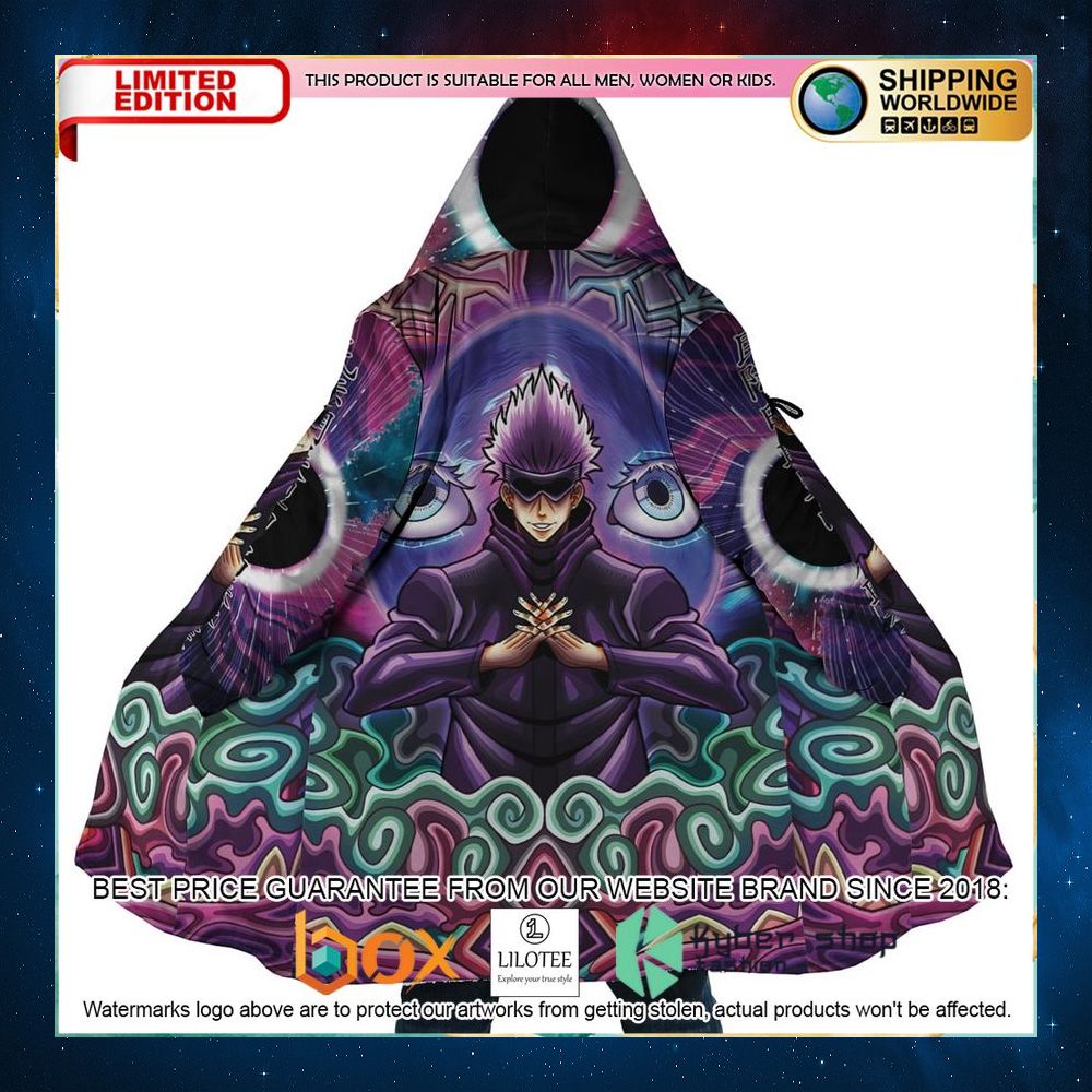 trippy gojo satoru hollow purple jujutsu kaisen dream cloak coat 1 680