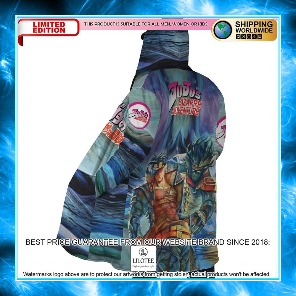 Trippy Jotaro Kujo Star Platinum Jojos Bizarre Adventure Hooded Cloak - LIMITED EDITION 4 trippy jotaro kujo star platinum jojos bizarre adventure dream hooded cloak 4 733