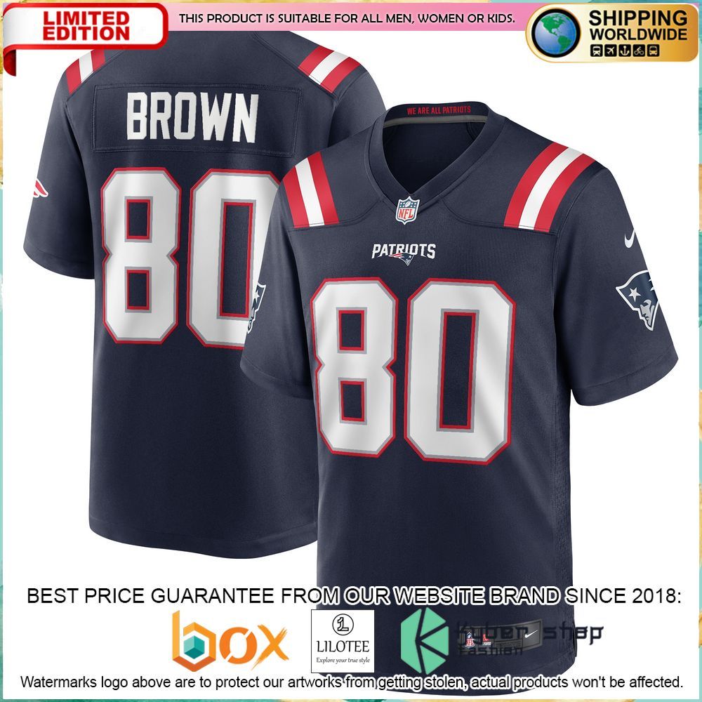 troy brown new england patriots nike football retired navy football jersey 1 318