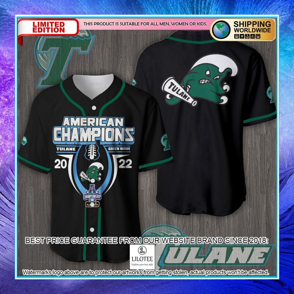 tulane green wave aac champions black hawaiian shirt 1 434