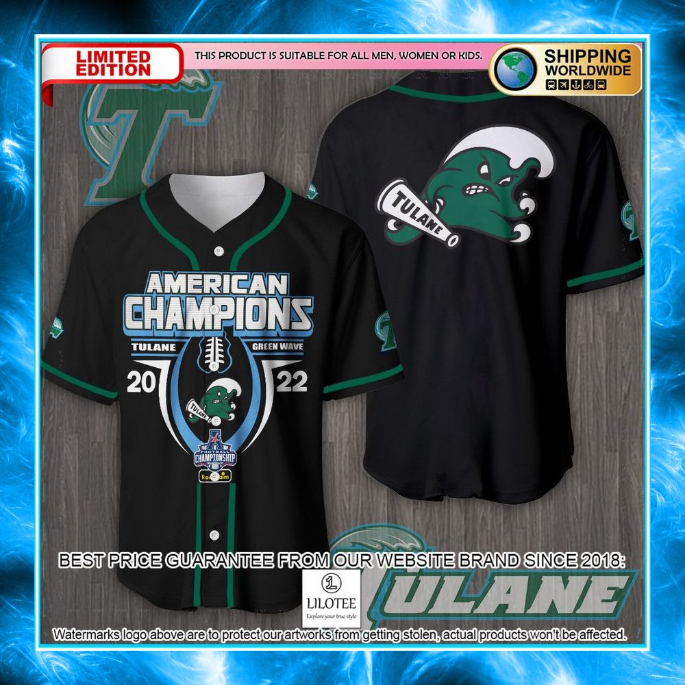 tulane green wave aac champions black hawaiian shirt 1 891