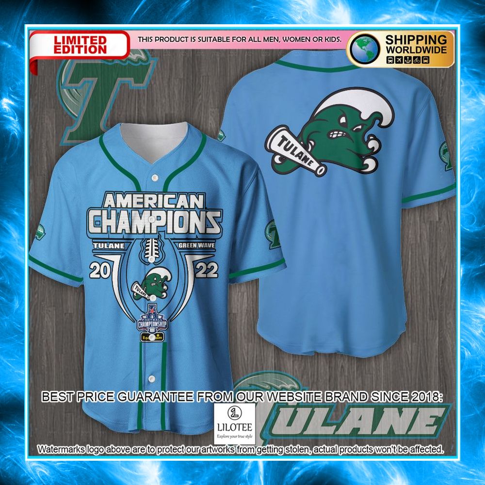 tulane green wave aac champions blue hawaiian shirt 1 372