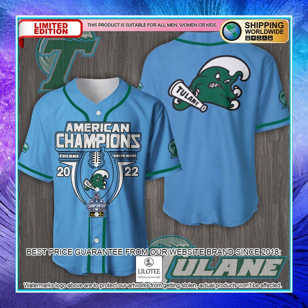 tulane green wave aac champions blue hawaiian shirt 1 837