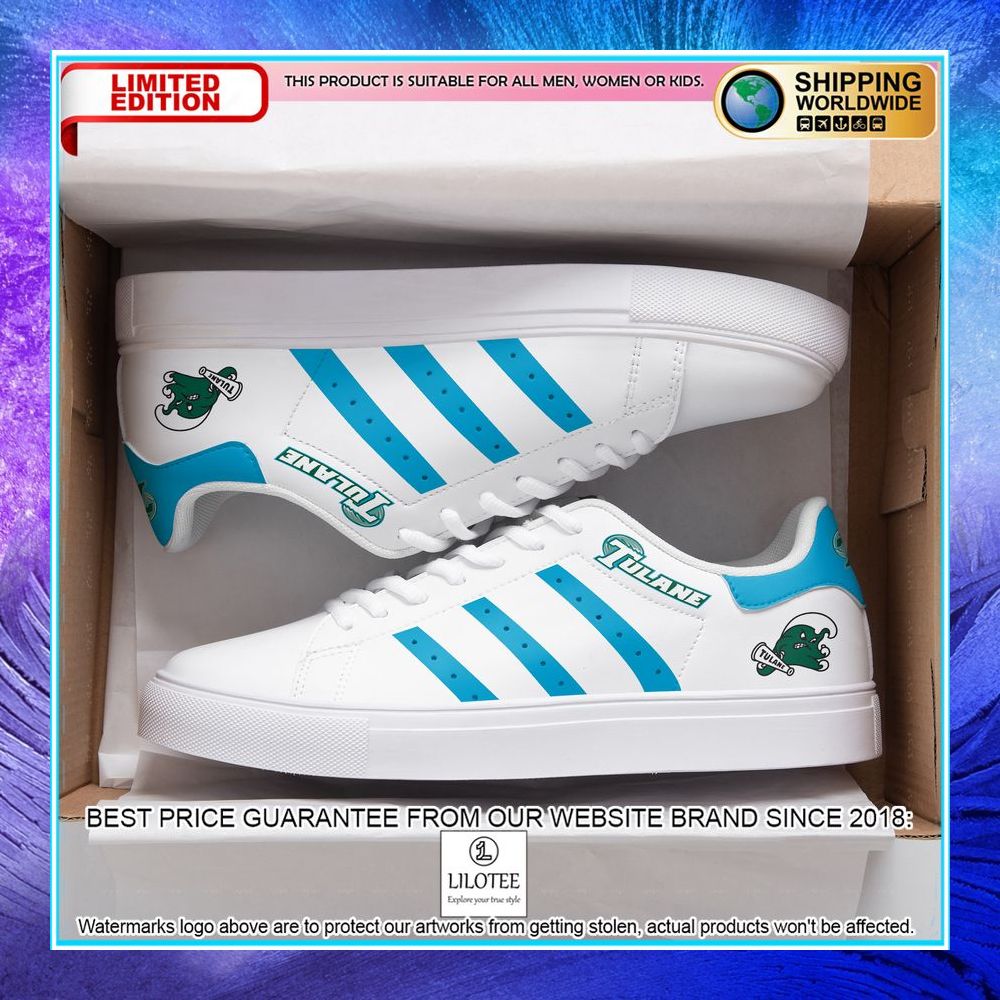 tulane green wave aac champions blue stan smith shoes 1 578