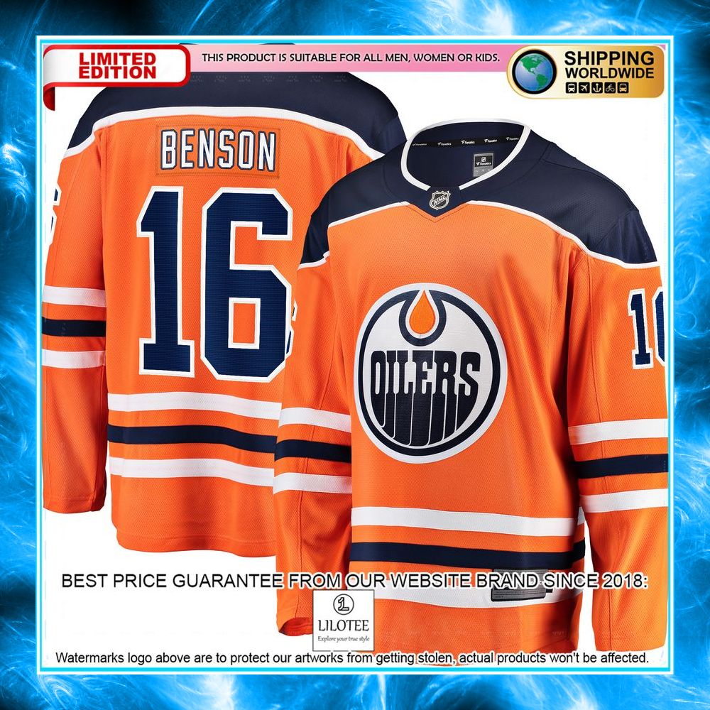 tyler benson edmonton oilers orange hockey jersey 1 492