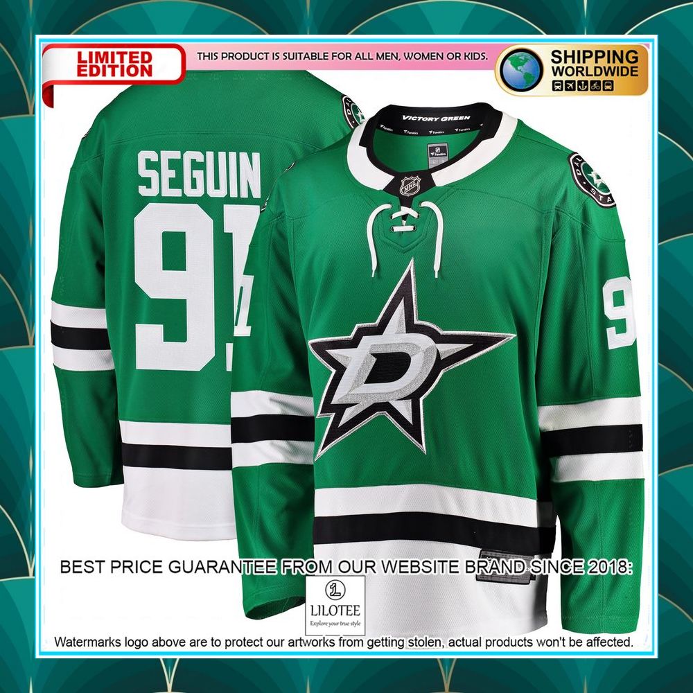 tyler seguin dallas stars breakaway green hockey jersey 1 85