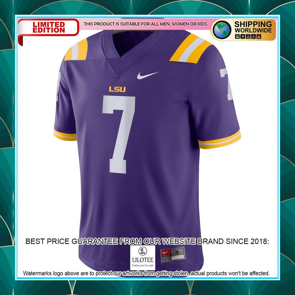 tyrann mathieu lsu tigers nike purple football jersey 2 27