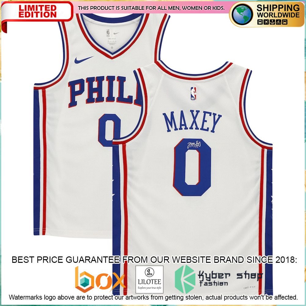 Tyrese Maxey Philadelphia 76ers 2020 2021 White Basketball Jersey - LIMITED EDITION 4 tyrese maxey philadelphia 76ers 2020 2021 white basketball jersey 1 415