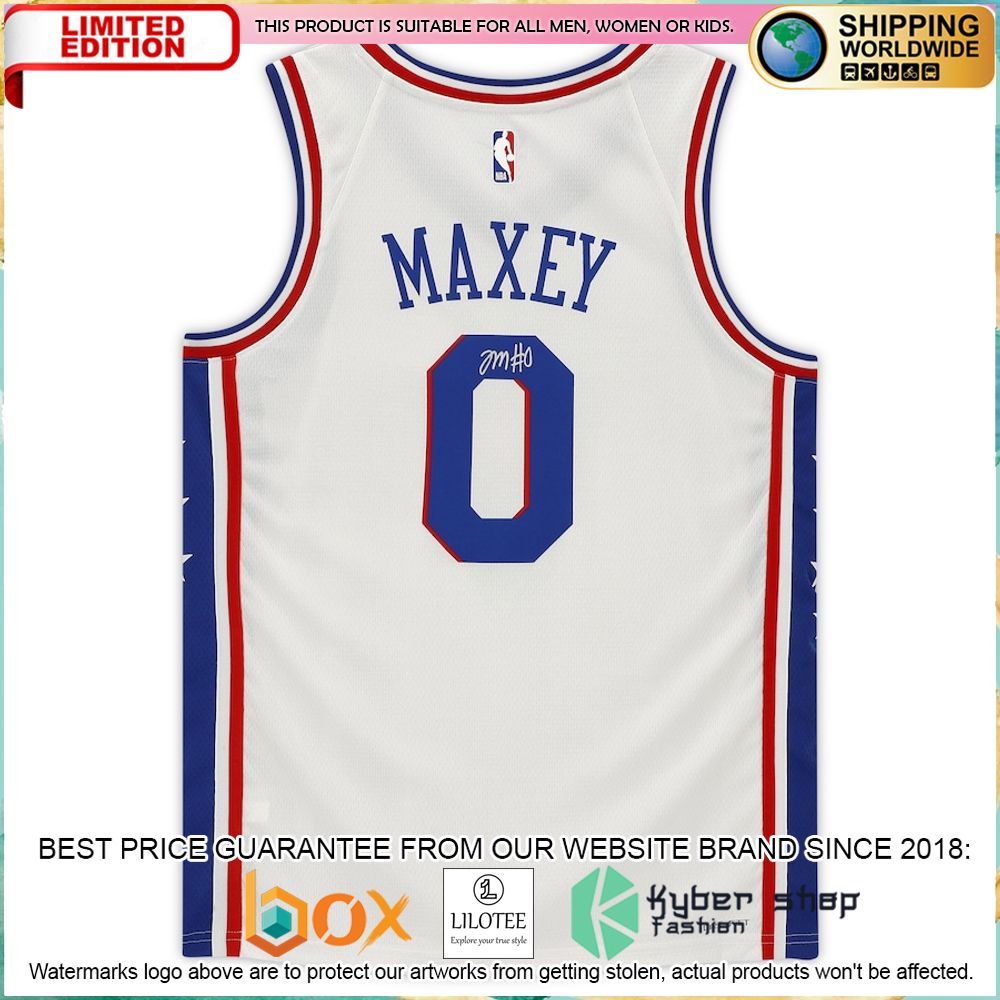 Tyrese Maxey Philadelphia 76ers 2020 2021 White Basketball Jersey - LIMITED EDITION 5 tyrese maxey philadelphia 76ers 2020 2021 white basketball jersey 2 928
