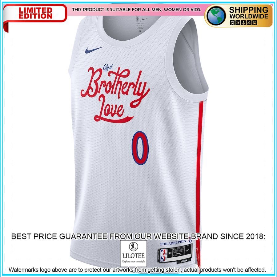 tyrese maxey philadelphia 76ers nike 2022 23 white basketball jersey 2 836