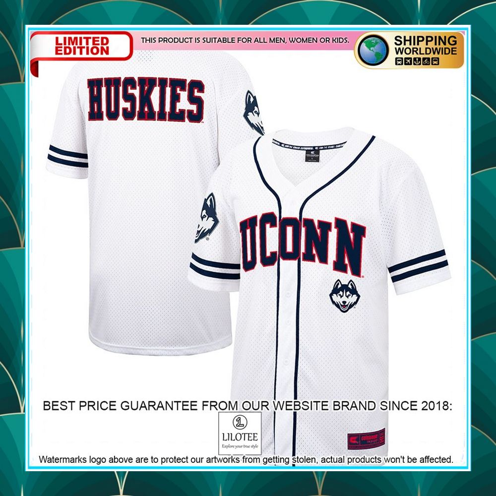 uconn huskies white navy baseball jersey 1 208