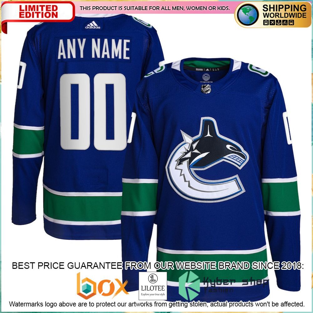 vancouver canucks adidas custom royal hockey jersey 1 225