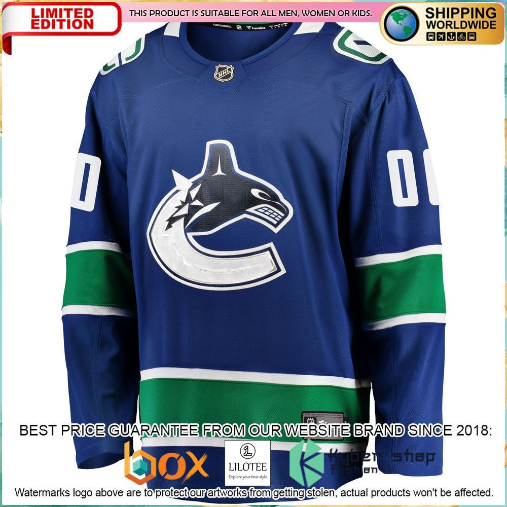 vancouver canucks custom blue hockey jersey 2 159