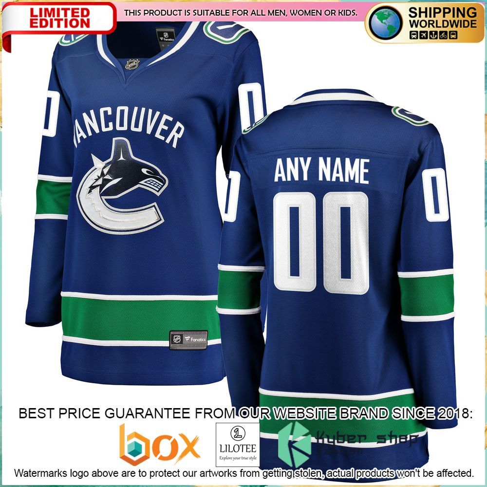 vancouver canucks womens custom blue hockey jersey 1 941
