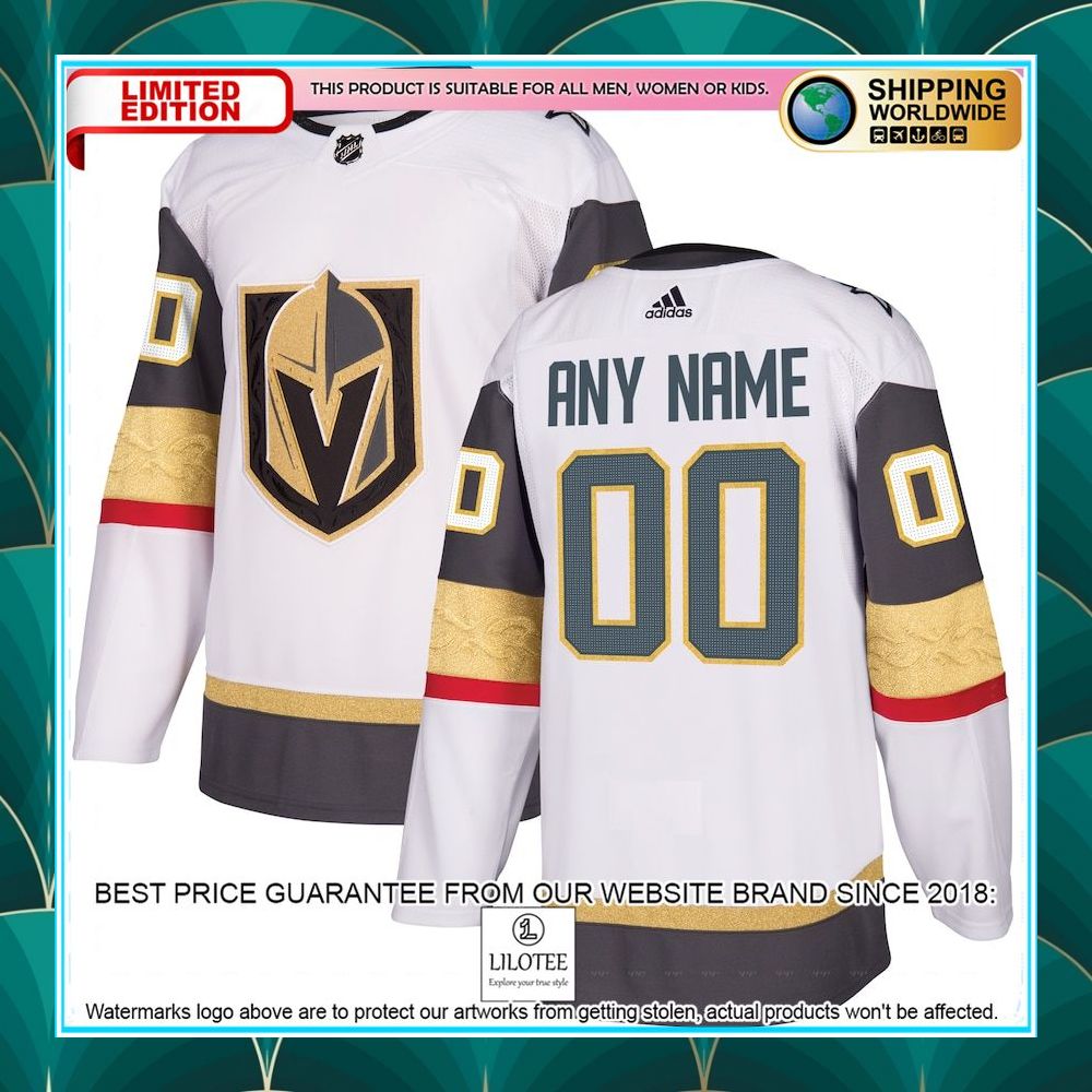 vegas golden knights adidas away custom white hockey jersey 1 586