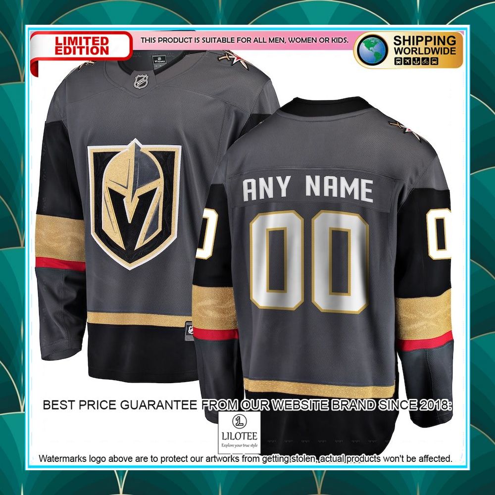 vegas golden knights alternate custom gray hockey jersey 1 653