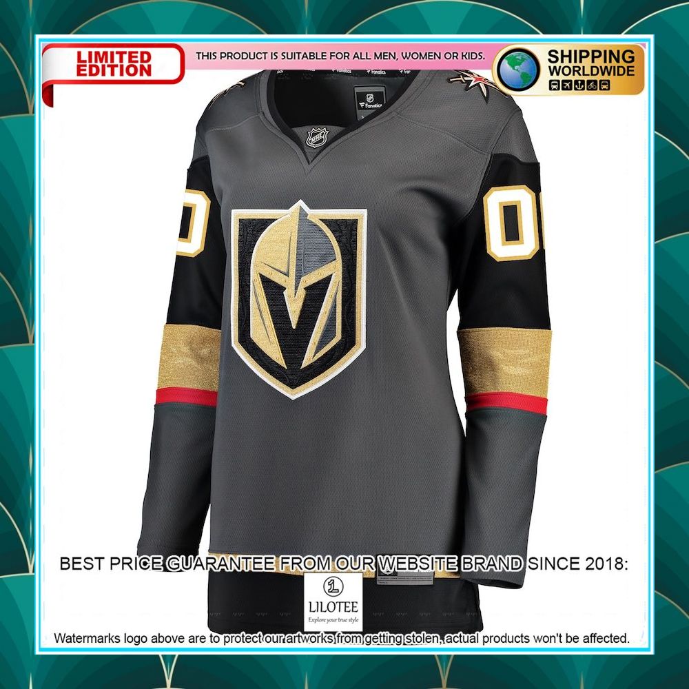 vegas golden knights womens alternate custom gray hockey jersey 2 30
