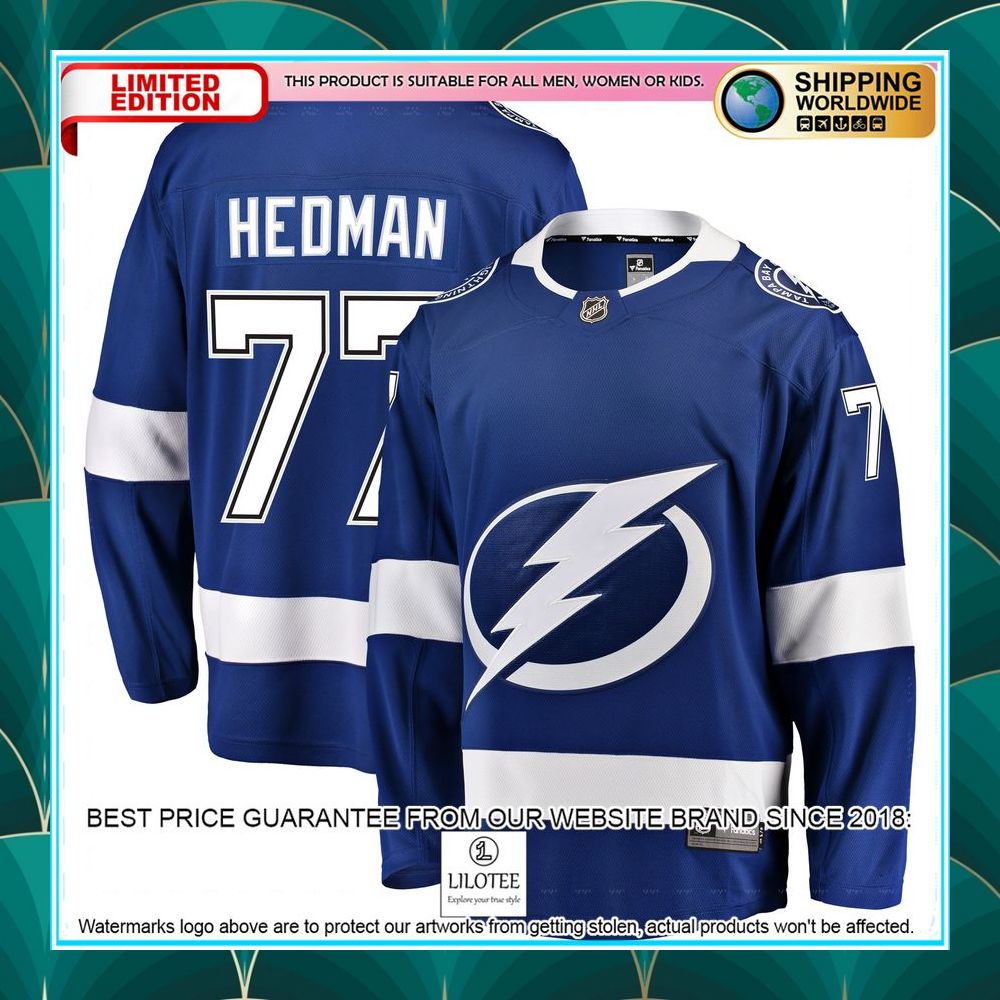 victor hedman tampa bay lightning home premier blue hockey jersey 1 800