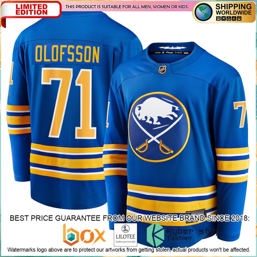 victor olofsson buffalo sabres breakaway royal hockey jersey 1 234