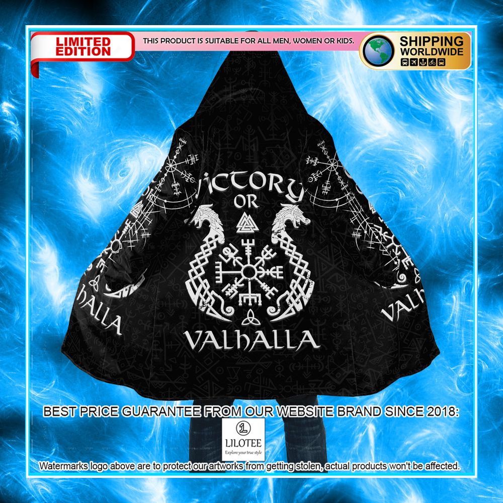 viking victory or valhalla tattoo black hooded cloak 2 410