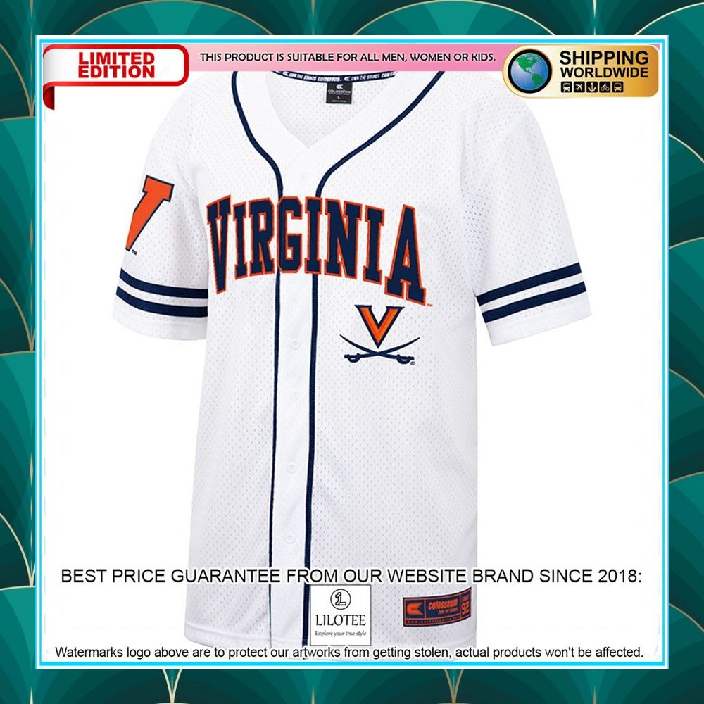 virginia cavaliers white navy baseball jersey 2 743