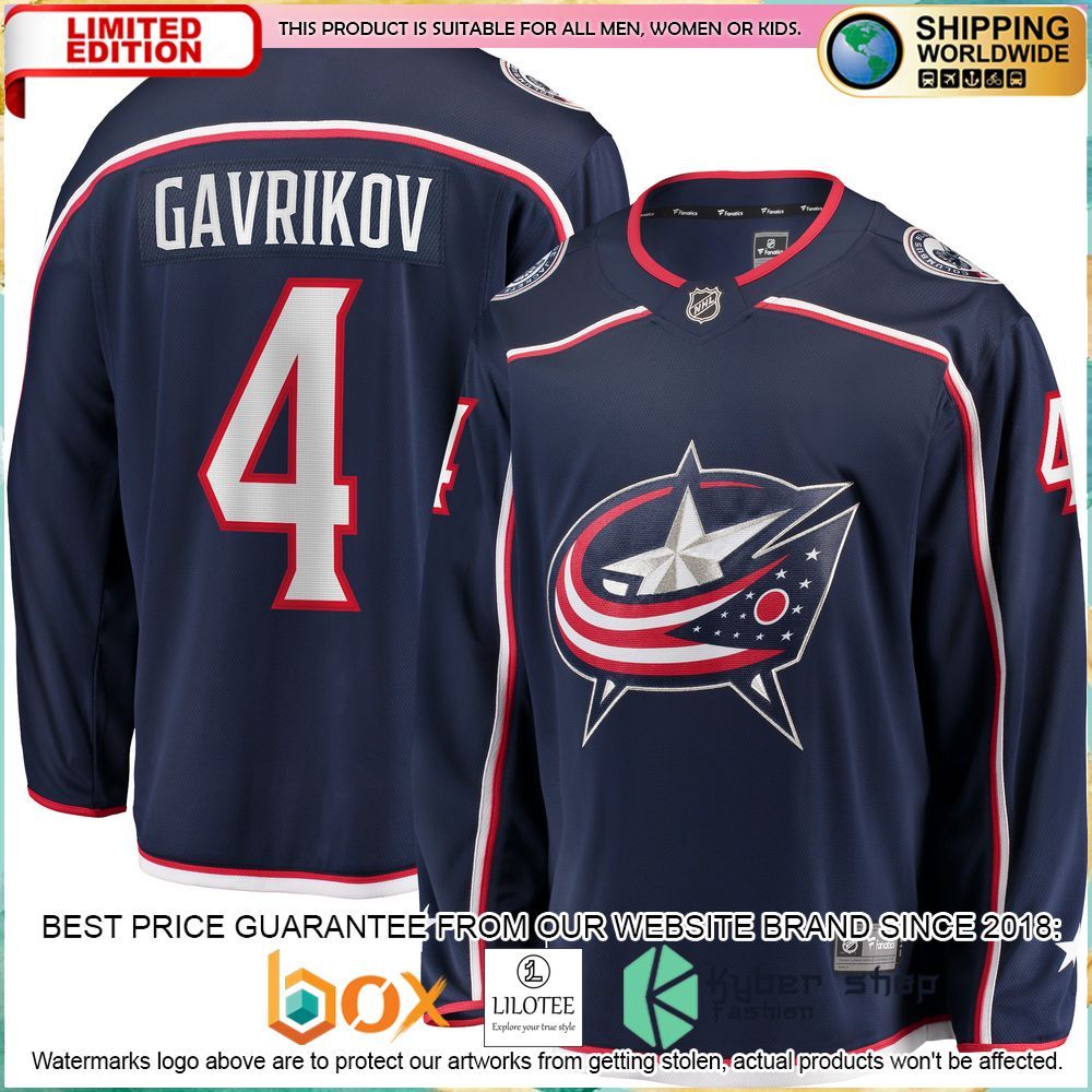 vladislav gavrikov columbus blue jackets navy hockey jersey 1 699