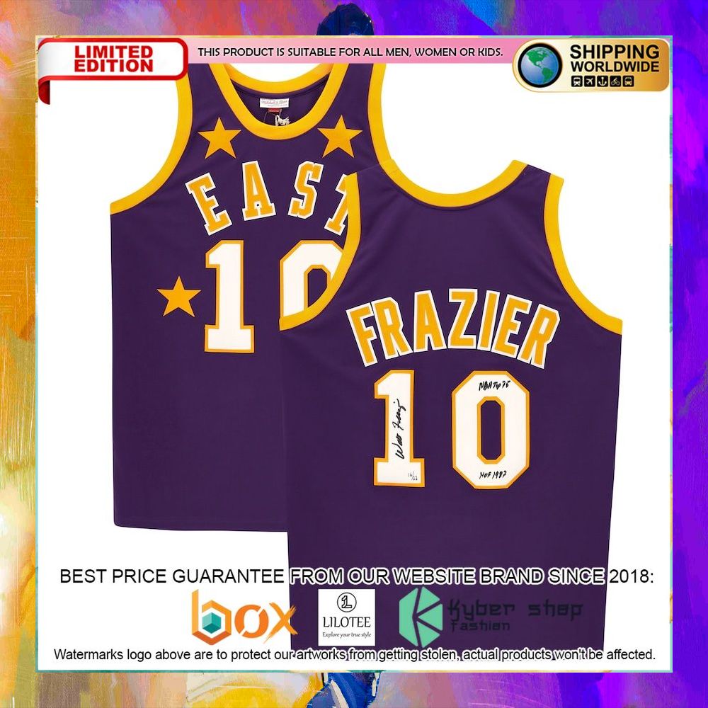 walt frazier new york knicks purple basketball jersey 1 796