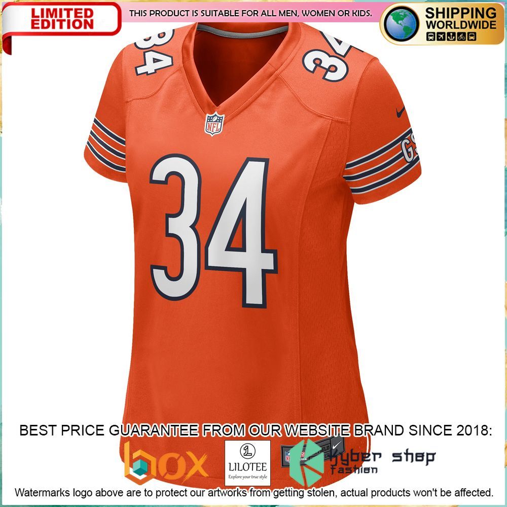 walter payton chicago bears nike womens retired orange football jersey 2 487