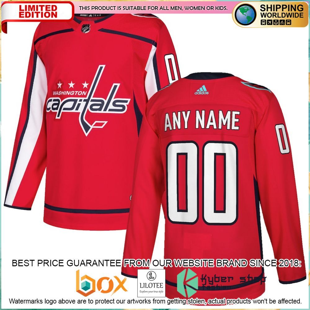 washington capitals adidas custom red hockey jersey 1 728