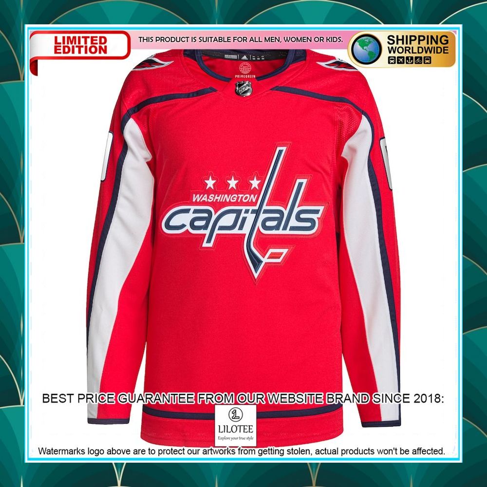 washington capitals adidas home primegreen pro custom red hockey jersey 2 574
