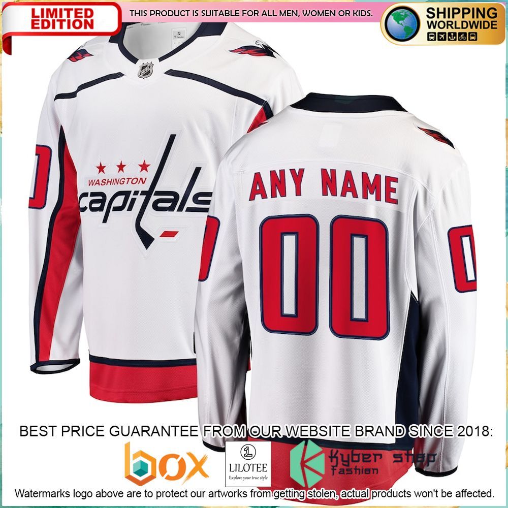 washington capitals fanatics branded away custom white hockey jersey 1 125