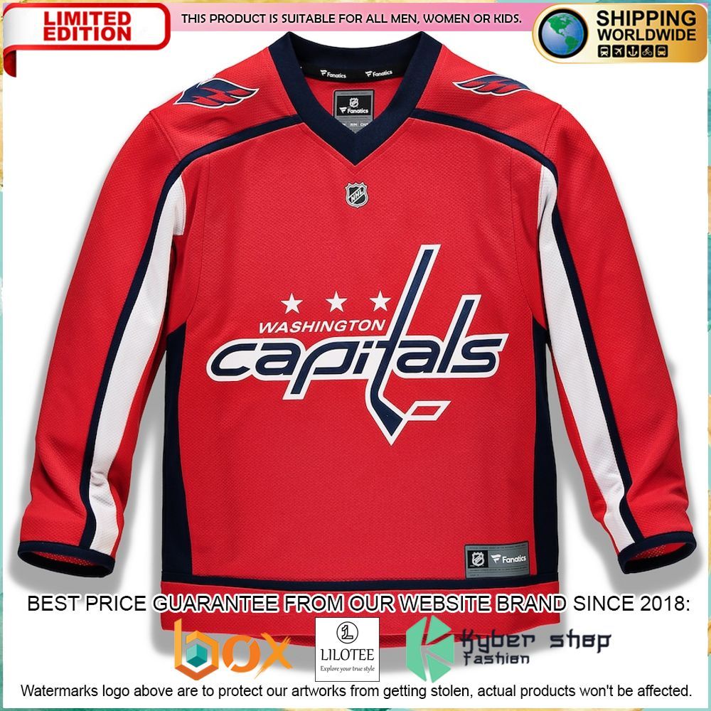 washington capitals fanatics branded youth home replica custom red hockey jersey 2 138
