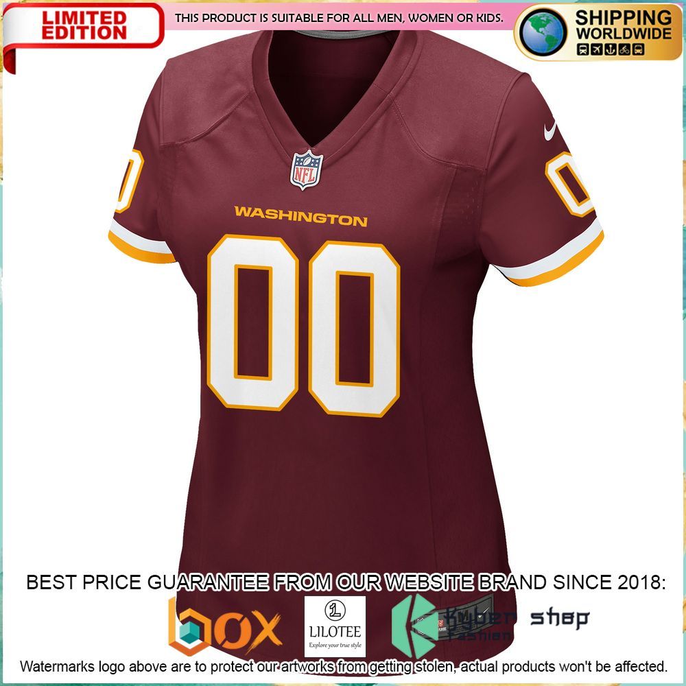 washington football team nike womens custom burgundy football jersey 2 878