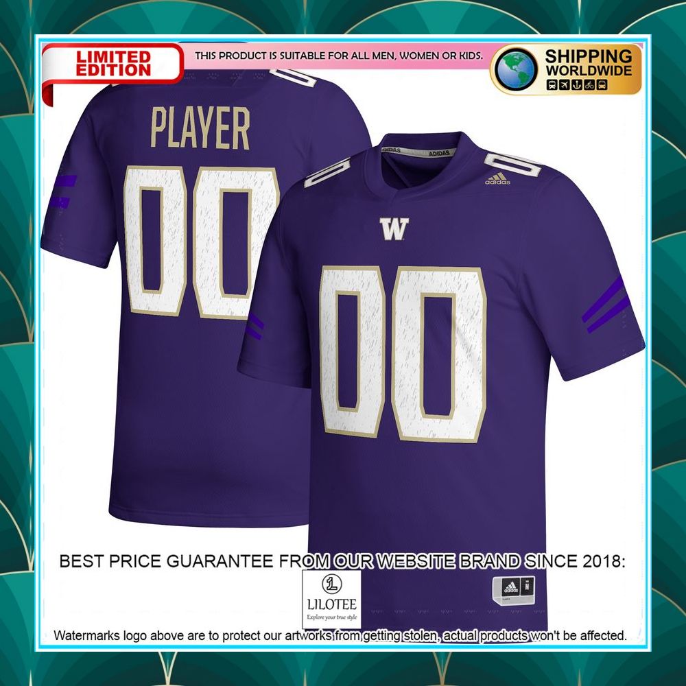 washington huskies adidas custom nil purple football jersey 1 517