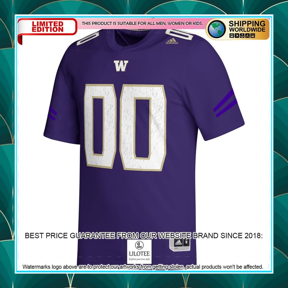 washington huskies adidas custom nil purple football jersey 2 842
