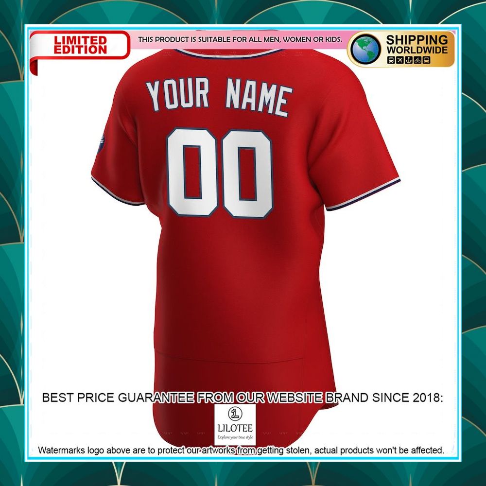 washington nationals nike alternate custom patch scarlet baseball jersey 3 144