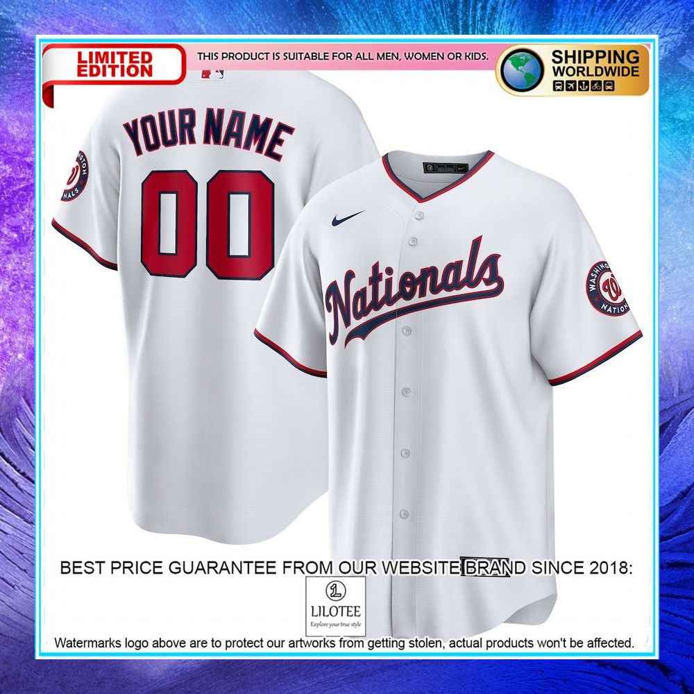 washington nationals nike custom white baseball jersey 1 295