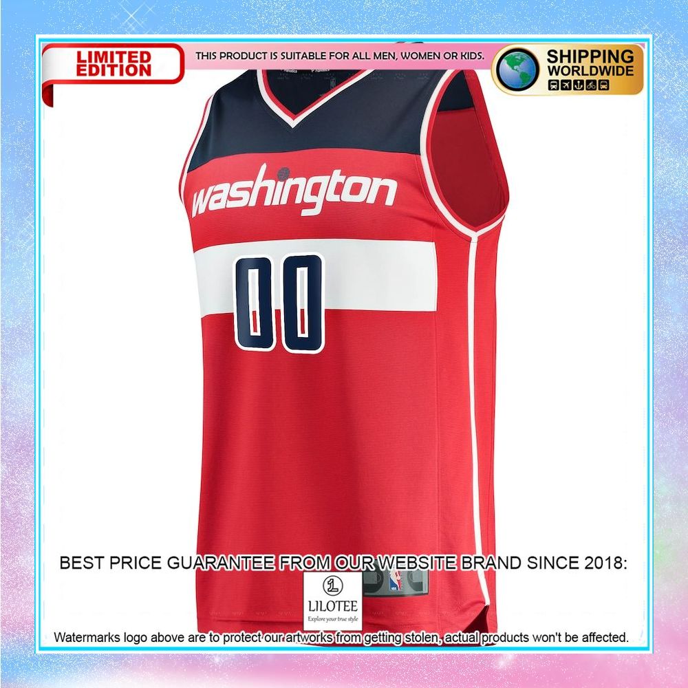 washington wizards custom red basketball jersey 2 301