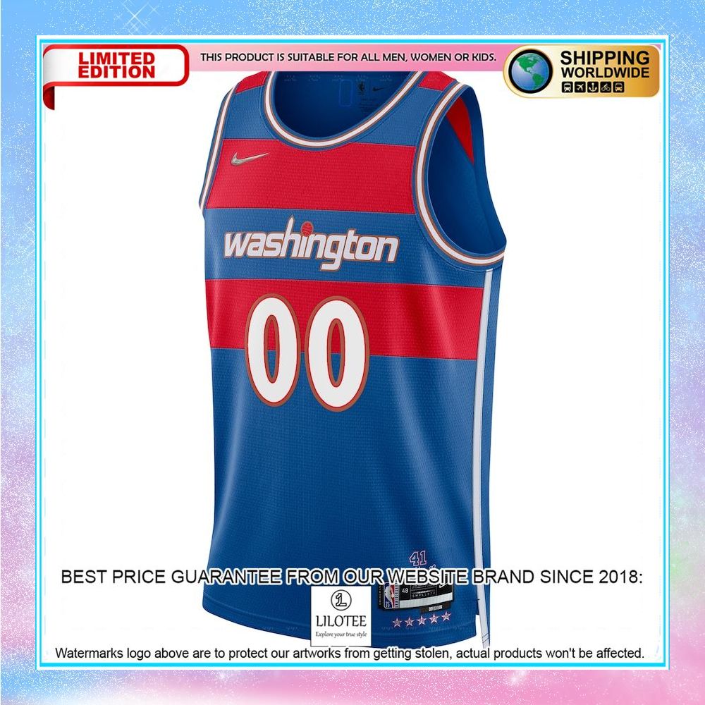 washington wizards nike 2021 22 custom city edition royal basketball jersey 2 62