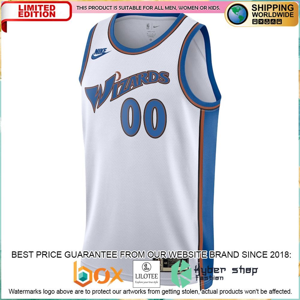 washington wizards nike 2022 23 custom white basketball jersey 2 843
