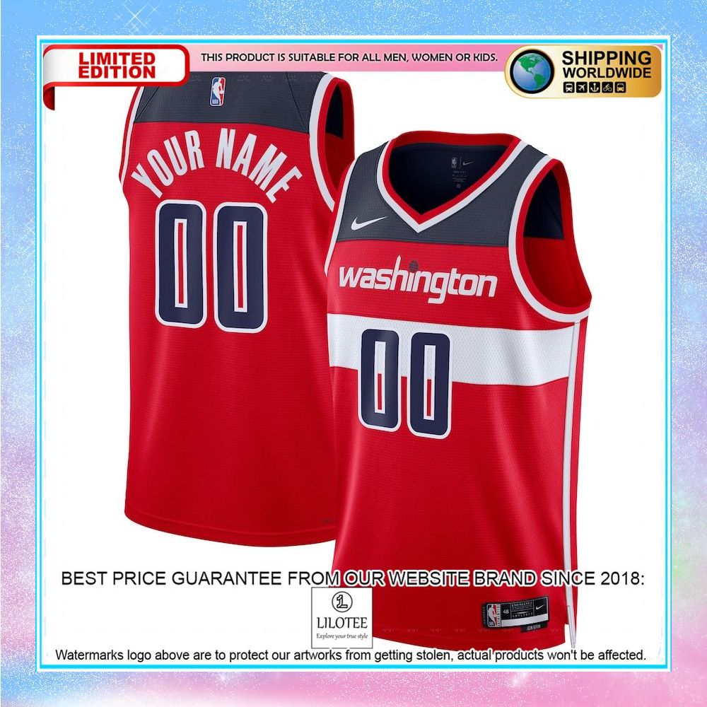 washington wizards nike unisex 2022 23 custom red basketball jersey 1 537