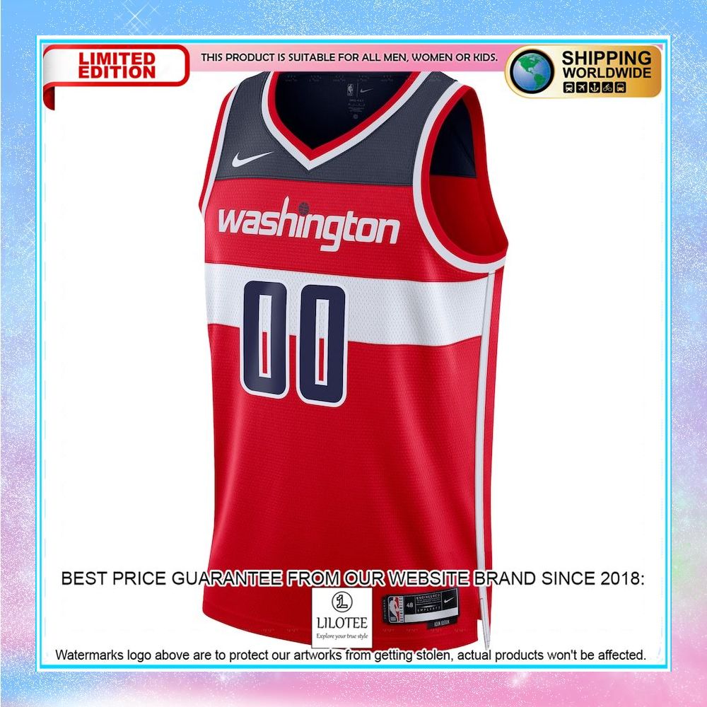 washington wizards nike unisex 2022 23 custom red basketball jersey 2 911