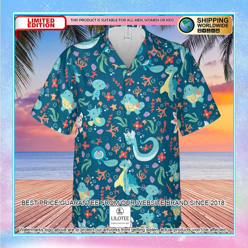 water pokemon pattern hawaiian shirt 2 449