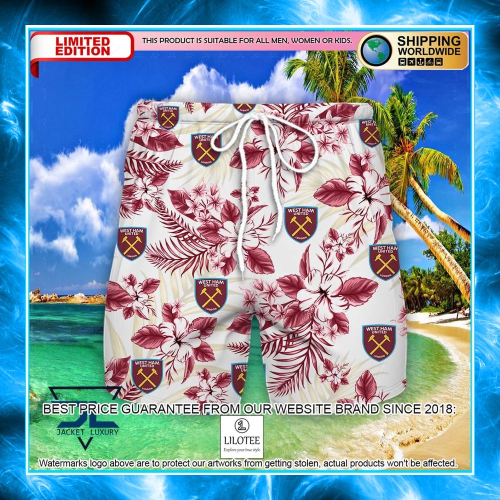 west ham united f c hibiscus hawaiian shirt shorts 2 64