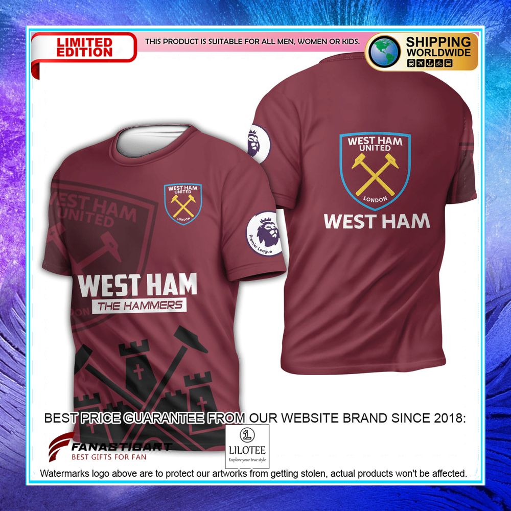 west ham united fc the hammers hoodie shirt 2 917