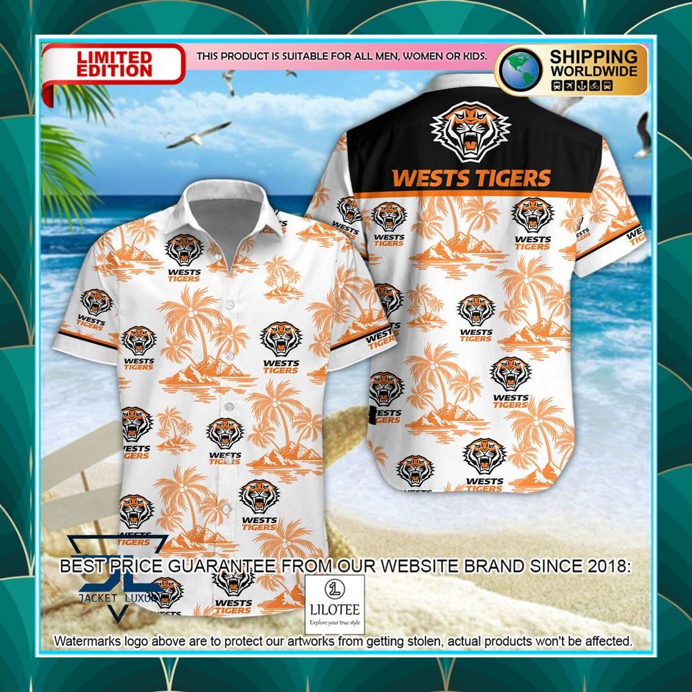 wests tigers hawaiian shirt shorts 1 744