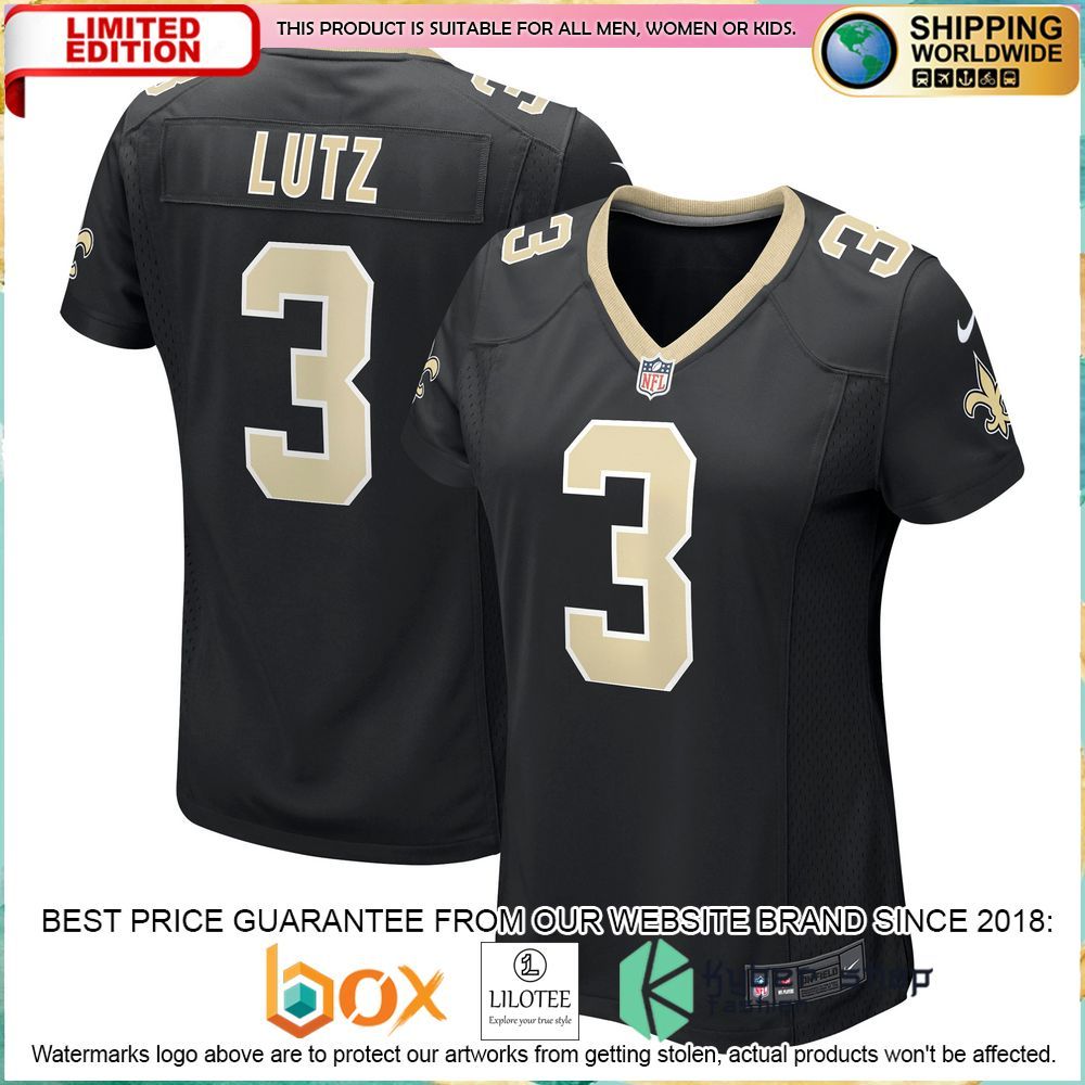 wil lutz new orleans saints nike womens black football jersey 1 562