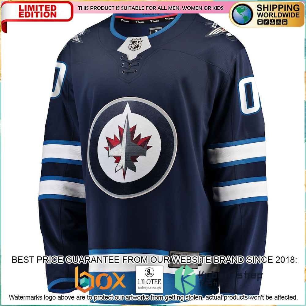 winnipeg jets fanatics branded home custom blue hockey jersey 2 11