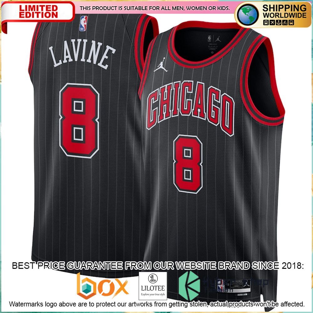 zach lavine chicago bulls jordan brand 2022 23 black basketball jersey 1 49